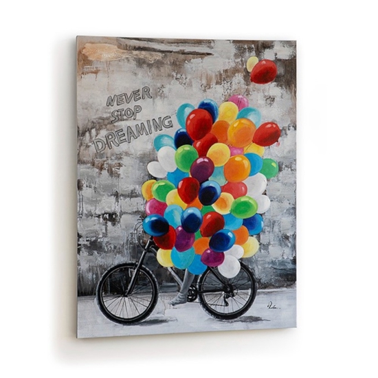 Quadro canvas 120x90 cm moderno non smettere mai di sognare fp