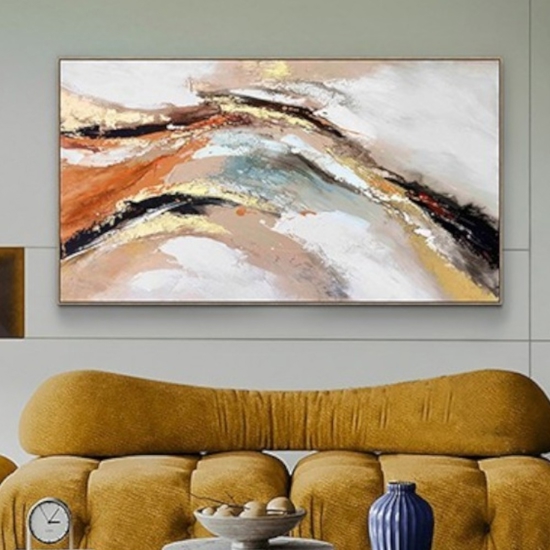 Quadro astratto materico moderno 100x180 cm per soggiorno