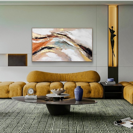 Quadro astratto materico moderno 100x180 cm per soggiorno