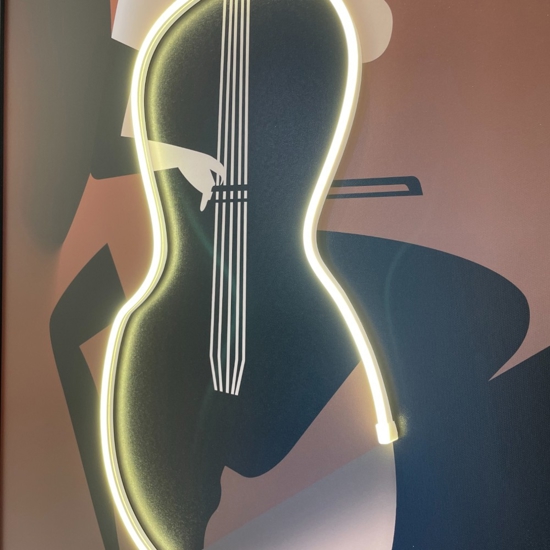 Quadro violonchelo luminoso led moderno 120x80 cm