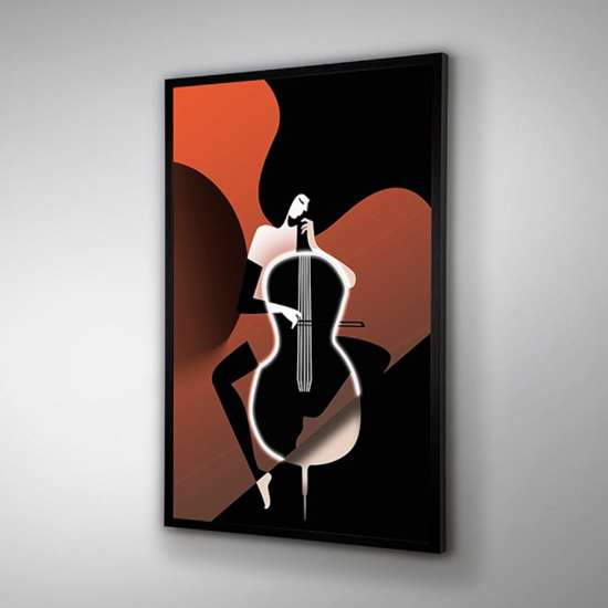 Quadro violonchelo luminoso led moderno 120x80 cm