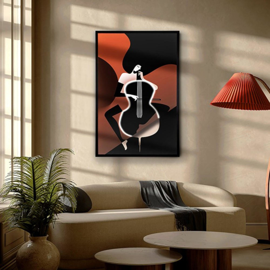 Quadro violonchelo luminoso led moderno 120x80 cm