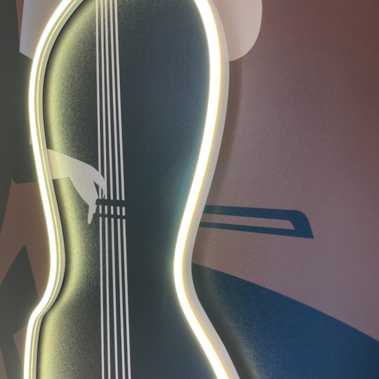Quadro violonchelo luminoso led moderno 120x80 cm