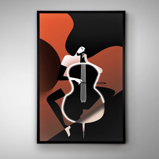 Quadro violonchelo luminoso led moderno 120x80 cm