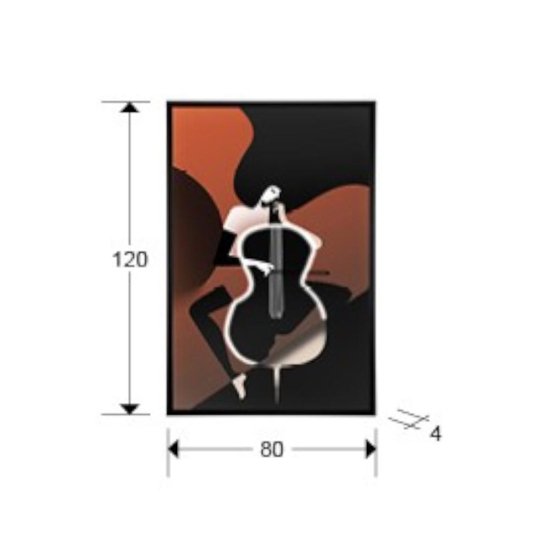 Quadro violonchelo luminoso led moderno 120x80 cm