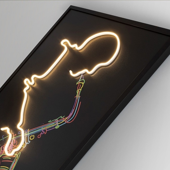 Quadro sassofono con luce led moderno luminoso 120x80 cm