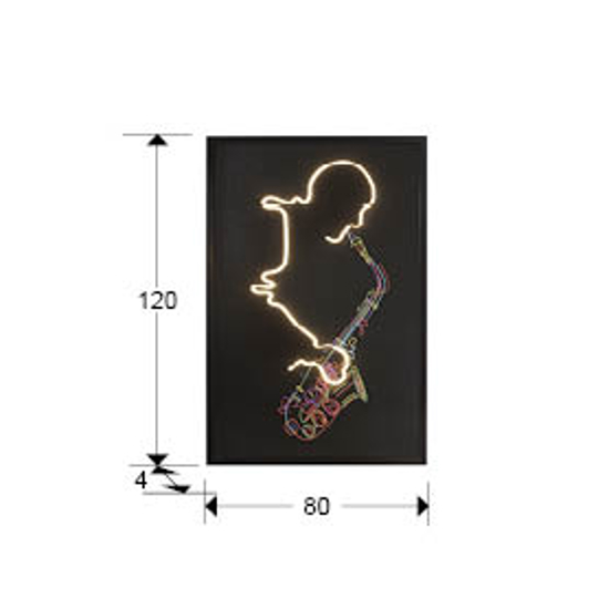 Quadro sassofono con luce led moderno luminoso 120x80 cm