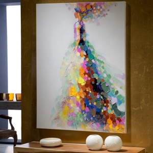 Quadro diva moderno multicolor dipinto 90x120 cm