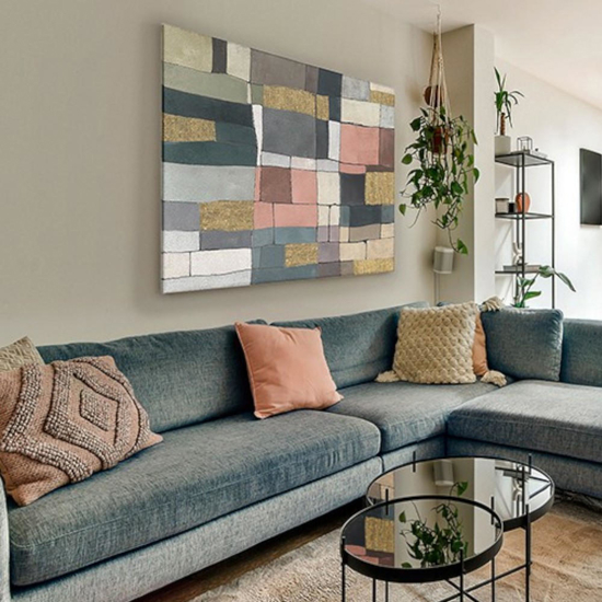 Quadro mosaico moderno dipindo 120x160 cm applicazioni in oro