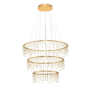 Lampadario per salone stelle cadenti oro ramato moderno led 72w 3000k