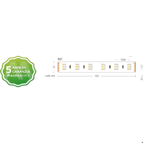Striscia led 24vdc rgb+white 3000k 19,2w-mt bobina 5mt cri85