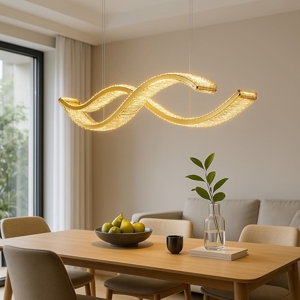 Lampadario dorato con cristalli led 95w 3500k per soggiorno moderno