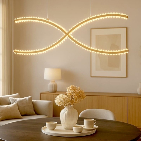 Lampadario dorato con cristalli led 95w 3500k per soggiorno moderno