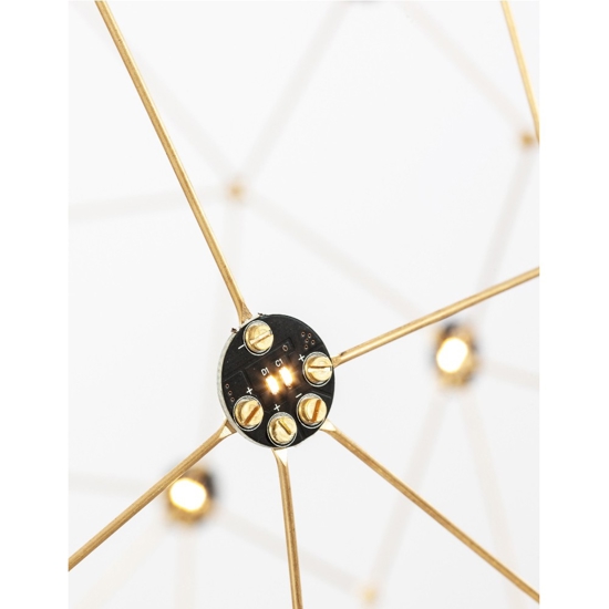Lampadario moderno sfera oro led 22w 3000k per salotto