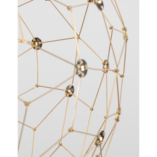Lampadario moderno sfera oro led 22w 3000k per salotto