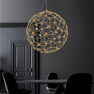 Lampadario moderno sole 40 cm led 21w 3000k sfera oro