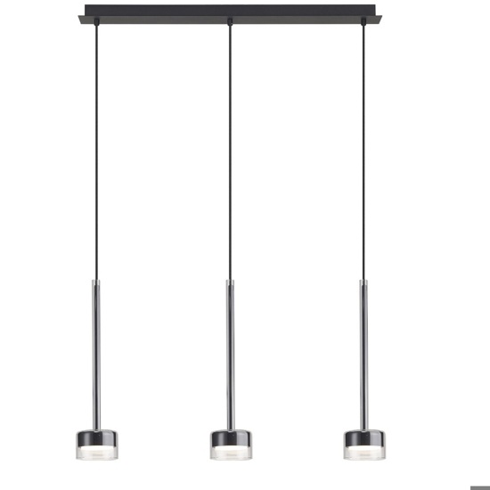 Lampadario per tavolo da cucina nero vetri trasparenti