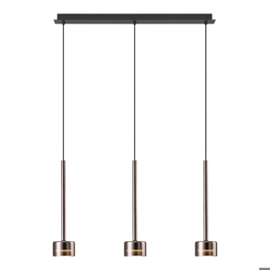 Visualizza i dettagli per Lampadario da cucina 3 luci vetri rame Lampadario da cucina 3 luci vetri rame