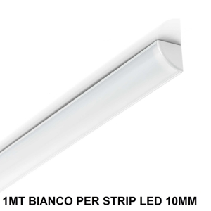Ideal lux profilo esterno 1mt alluminio angolare rotondo per strip led max 11mm bianco kit diffusore fp