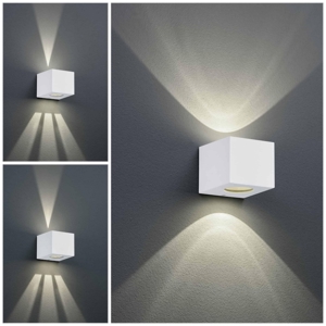 Applique per esterno cubo bianco led 4w 3000k