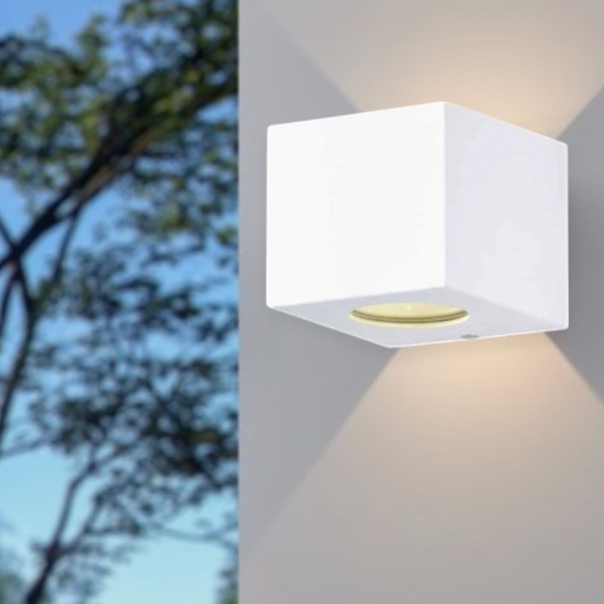Applique per esterno cubo bianco led 4w 3000k