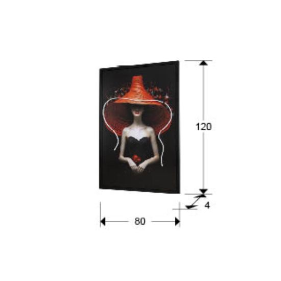 Stampa su tela donna copricapo luminoso led cornice nera
