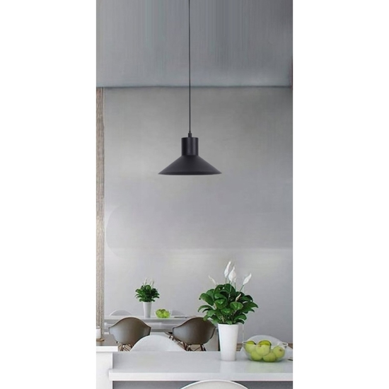 Lampada a sospensione per isola led 6w 3000k cono nero fp