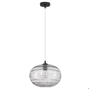 Lampada a sospensione vetro sfera trasparente grigio