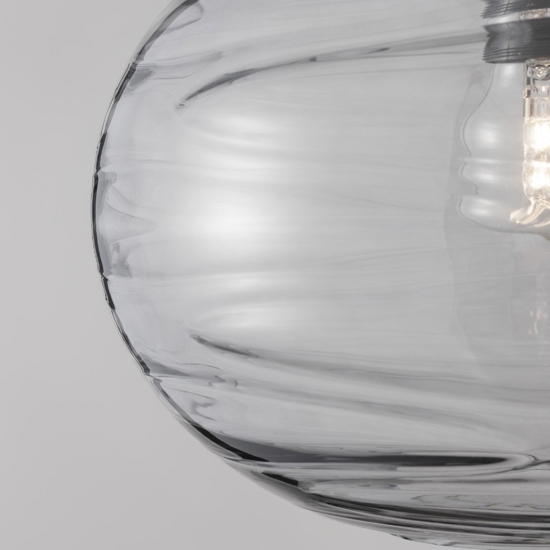Lampada a sospensione vetro sfera trasparente grigio