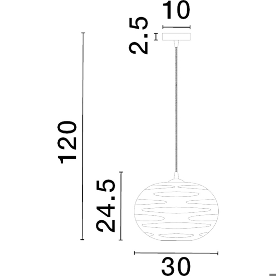 Lampada a sospensione vetro sfera trasparente grigio