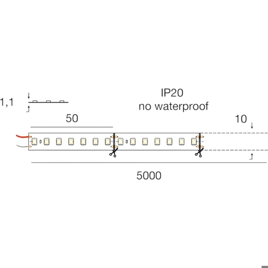 Strip striscia led bobina 5 mt 19w 3000k 24v dc gea luce