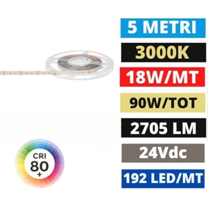 Bobina strip led 5 mt 18w-mt 3000k 24vdc gea luce