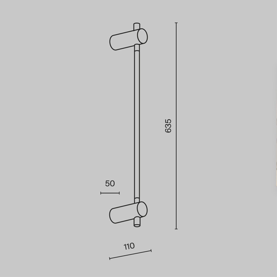 Maytoni rotta applique da parete led 6w 3000k design minimal