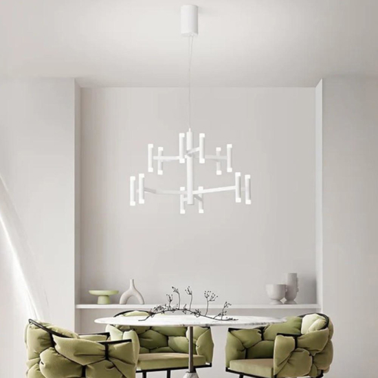 Perenz candles lampadario moderno bianco led 3000k design