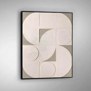 Quadro astratto bassorilievo geometrico 90x120 cm cornice nera