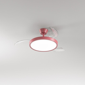 Perenz myra ventilatore a plafoniera rosso led cct 3000k 4000k 6000k da 13 a 20mq
