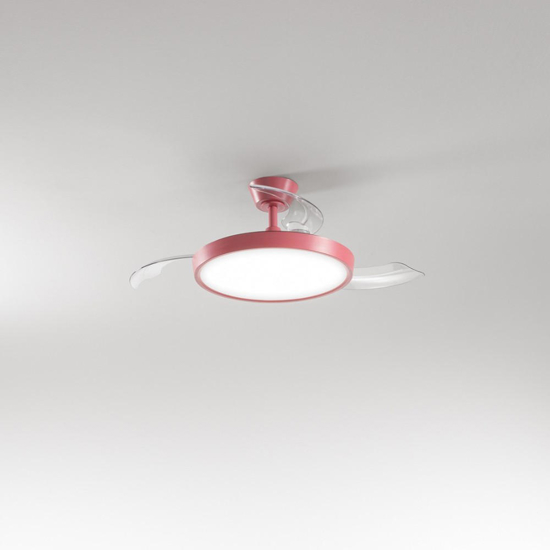 Perenz myra ventilatore a plafoniera rosso led cct 3000k 4000k 6000k da 13 a 20mq