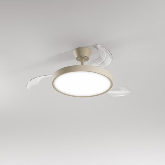 Myra perenz plafoniera con ventilatore sabbia opaco per ambienti da 13 a 20mq