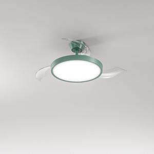 Plafoniera con ventilatore perenz myra verde petrolio led cct