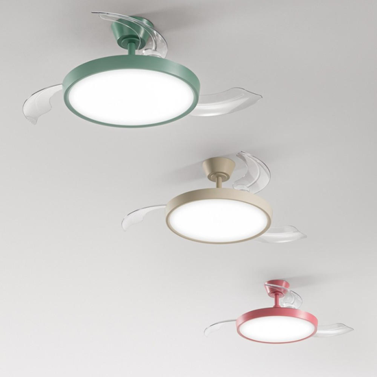 Plafoniera con ventilatore perenz myra verde petrolio led cct