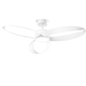 Ventilatore da soffitto perenz elio bianco con luce led cct ambienti da >20mq