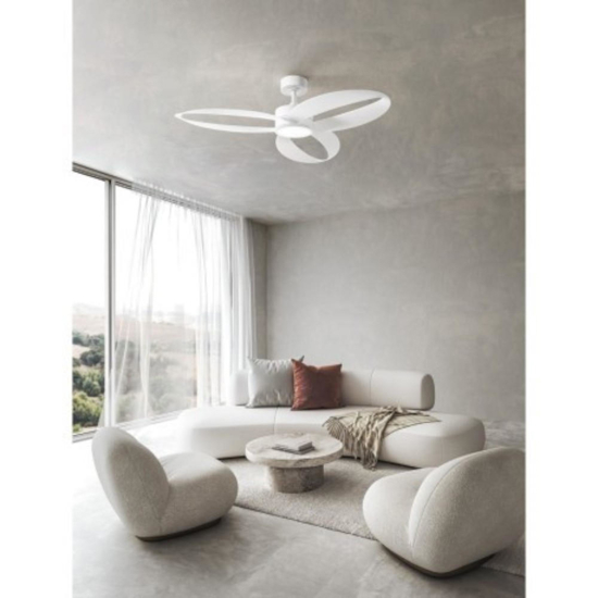 Ventilatore da soffitto perenz elio bianco con luce led cct ambienti da >20mq