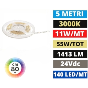 Gea luce bobina 5mt striscia led 11w-m 3000k 24vdc
