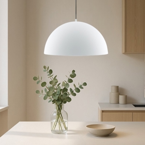 Maytoni basic colors lampadario da cucina semisferica bianca