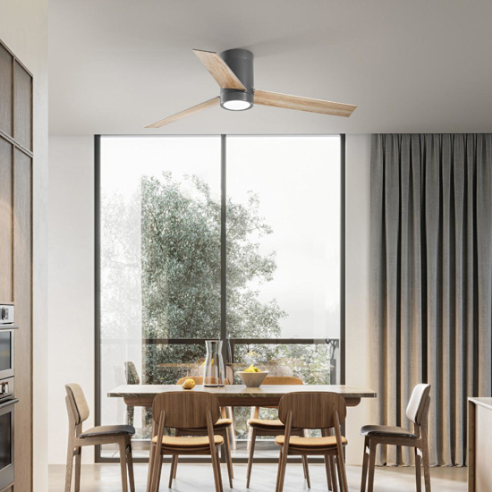 Antares perenz ventilatore da soffitto grigio led cct con telecomando ambienti >20mq