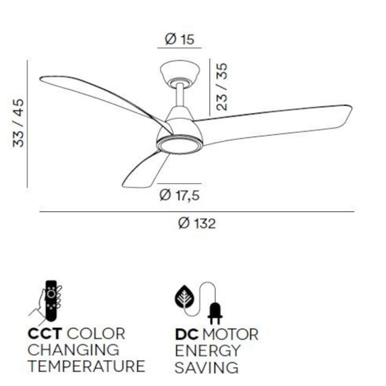 Ventilatore da soffitto bianco perenz nora bianco led ambienti >20mq
