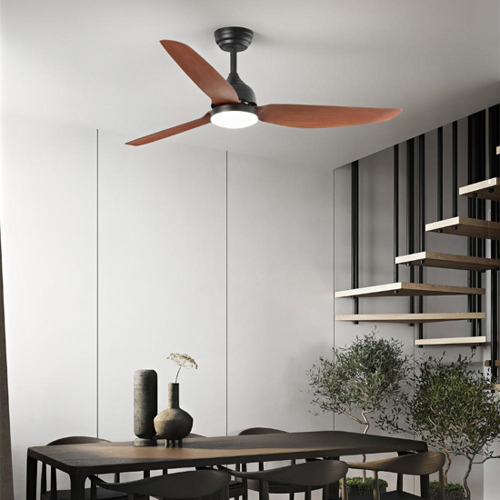 Perenz pegaso ventilatore da soffitto nero pale noce led cct ambienti >20mq