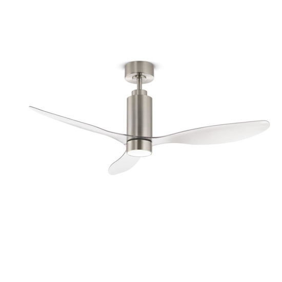 Perenz tube ventilatore da soffitto cromo spazzolato led cct ambienti >20mq