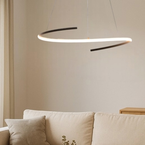 Maytoni curve lampadario moderno led 31w da 3000k a 4000k nero