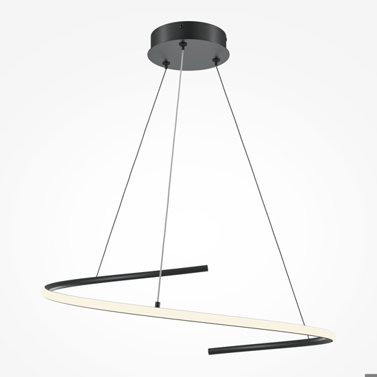Maytoni curve lampadario moderno led 31w da 3000k a 4000k nero